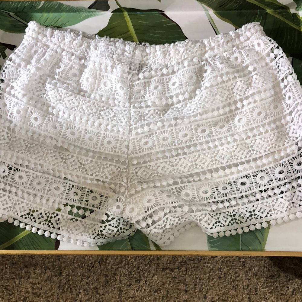 Lacy white shorts!